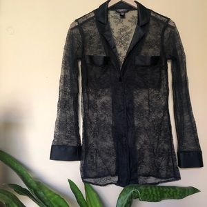Victoria’s Secret black lace blouse, sz SM